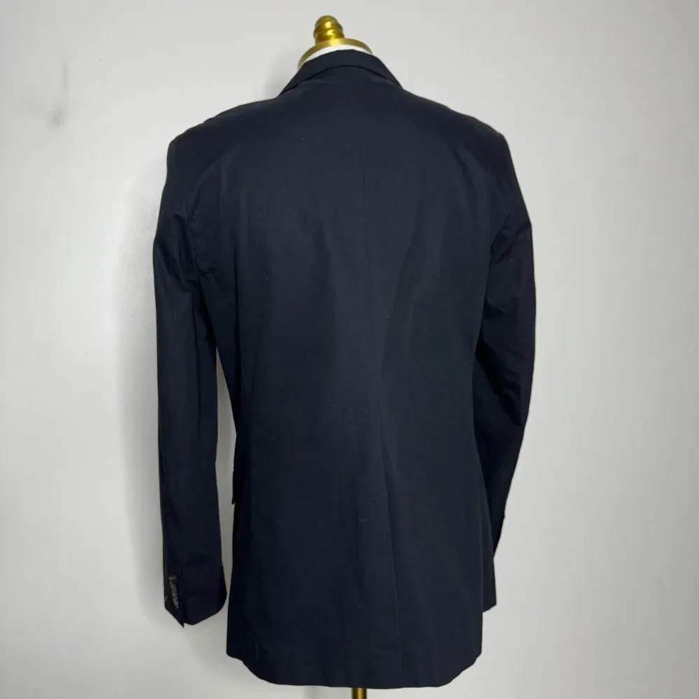 J Crew Thompson 42L Blazer Sport Coat Mens Solid‎ Black Cotton